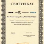 certyfikat firmy Eltrox dla Profi